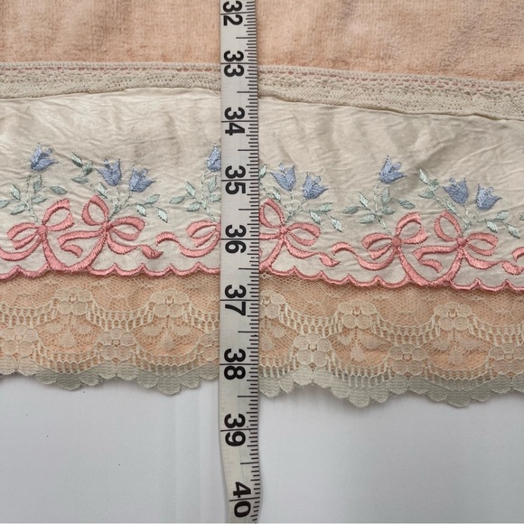 Vintage Bath Towels Peach Floral USA Made Cotton Cottage Grandma Floral 80s 90s - Picture 11 of 14